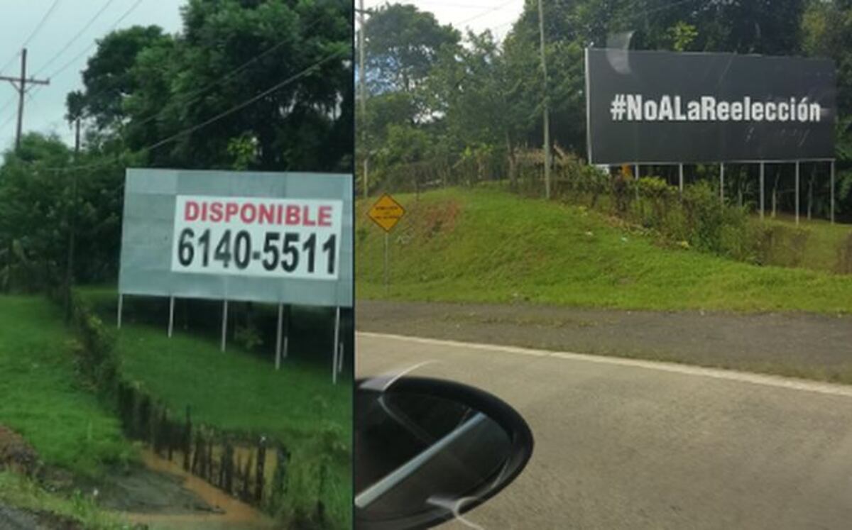 Tienen miedo. Mandan a quitar valla de 'no a la reelección' en Capira