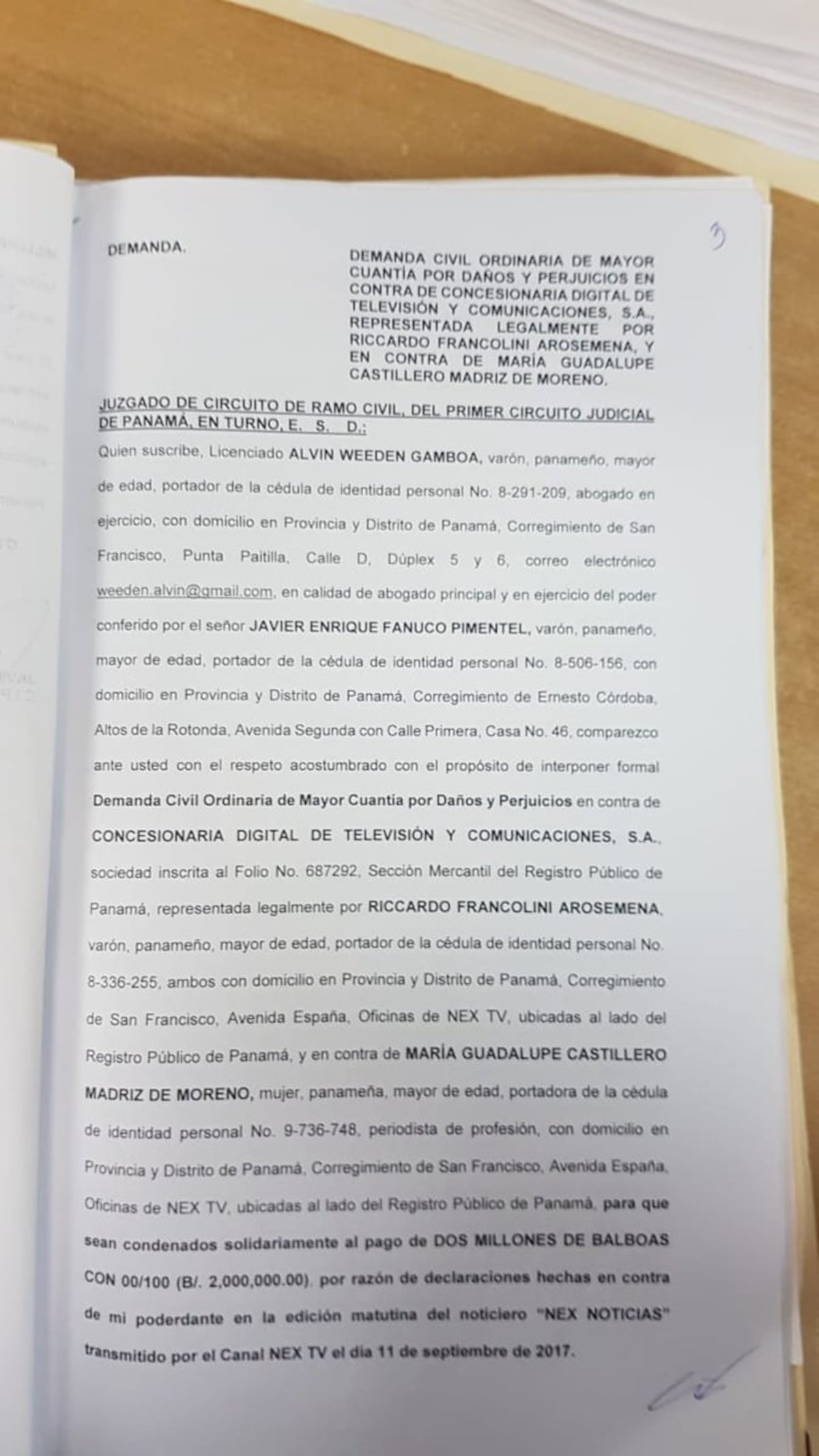Comisionado Fanuco demanda por $2 millones a presentadora de noticias