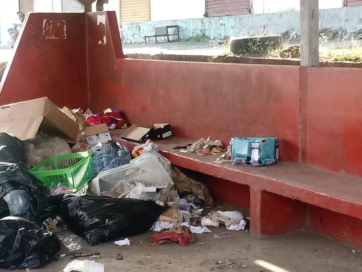 Qué porquería. La basura se los traga en la parada. Te diremos dónde