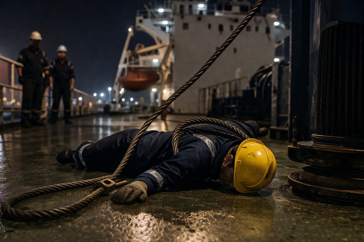 Fatal accidente en Bahía Limón, Colón: línea de cable se suelta y causa la muerte de un operario extranjero