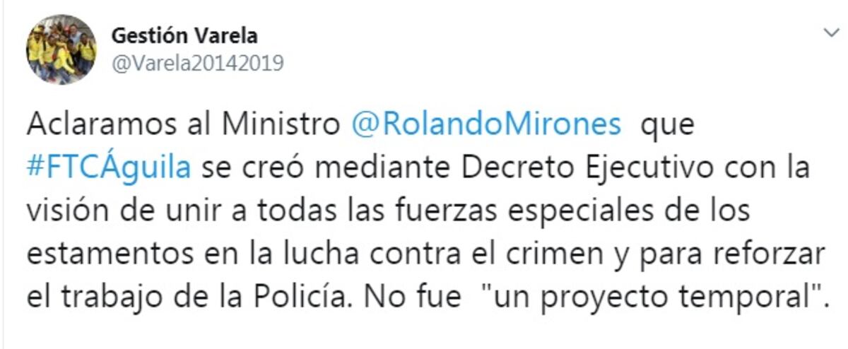 Eliminan Fuerza de Tarea Conjunta Águila en el Ministerio de Seguridad