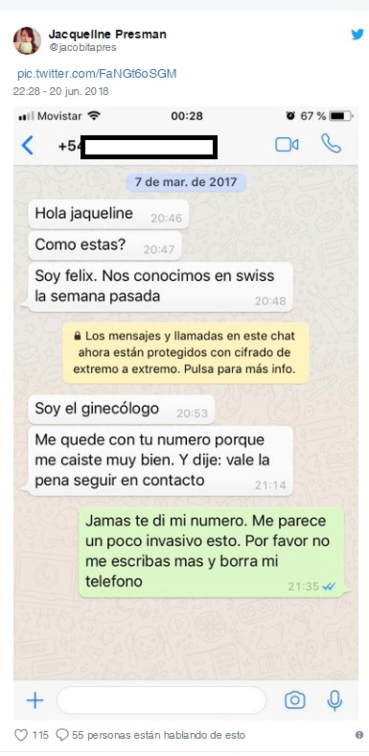 Médico ginecólogo se pasó de liso por Whatsapp con paciente y lo suspenden