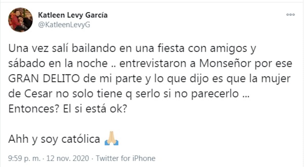 Revuelo. Katleen Levy cuestiona a Monseñor Ulloa por baile de Jerusalema. Videos 