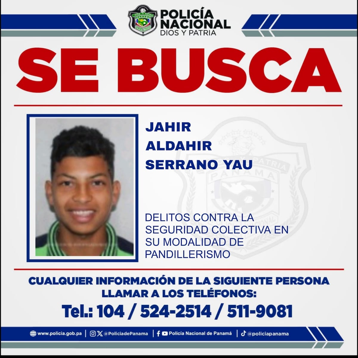 Policía busca a siete presuntos integrantes de pandilla incluidos entre los más buscados