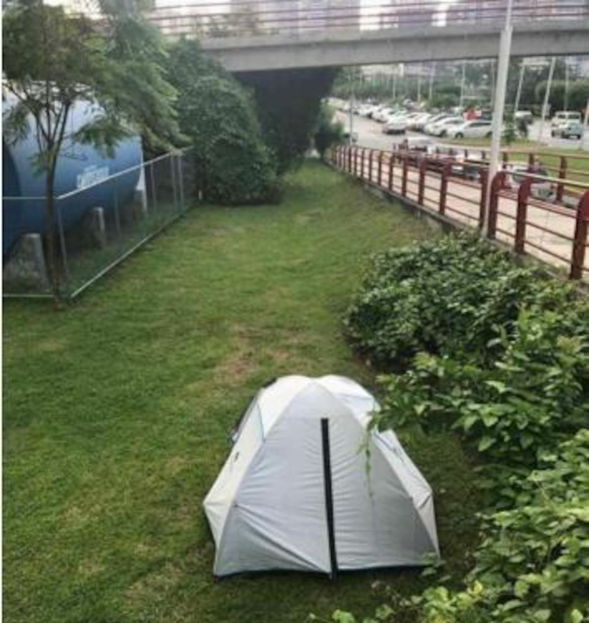 ¡SANTO CIELO! Pillan a presunto 'venezolano' acampando en la Cinta Costera