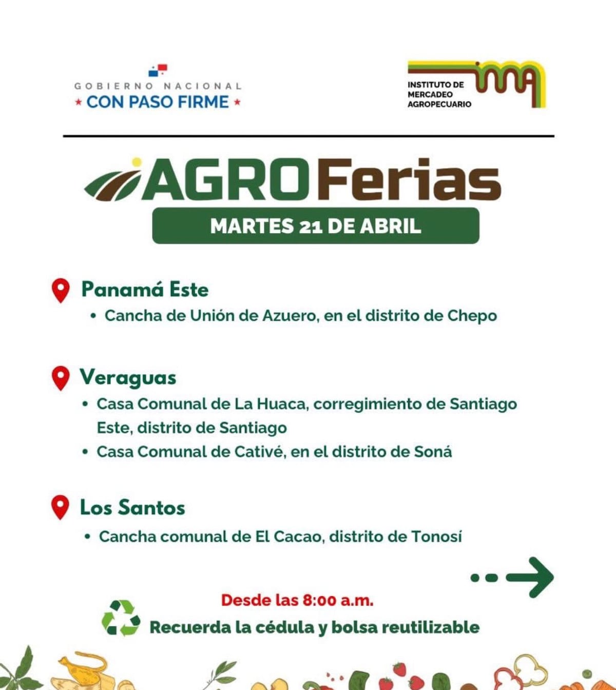 Agroferias del IMA este martes: puntos de venta en todo Panamá