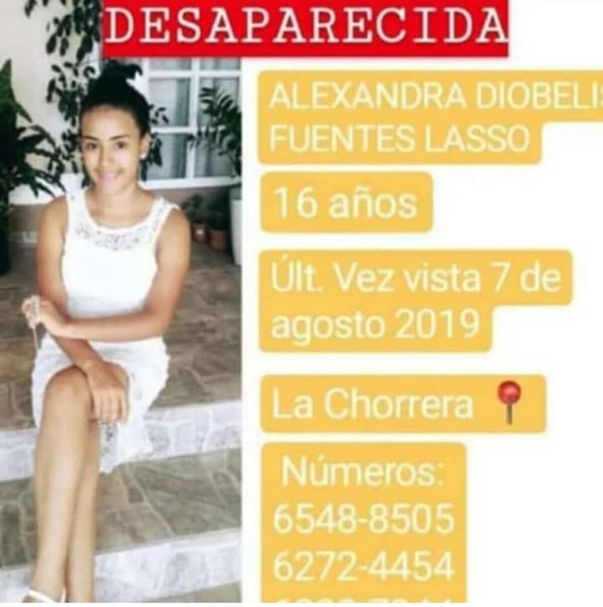 Desaparece una joven de 16 años luego de que ella interpusiera una denuncia en la fiscalía. La familia está desesperada