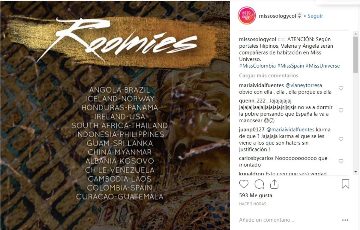 Medios y missiólogos aseguran que Miss España y Colombia comparten cuarto