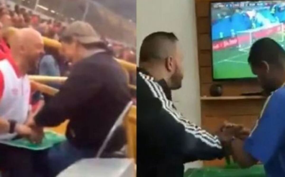 Fue ovacionado en la tribuna, por relatarle todo el partido a su amigo ciego