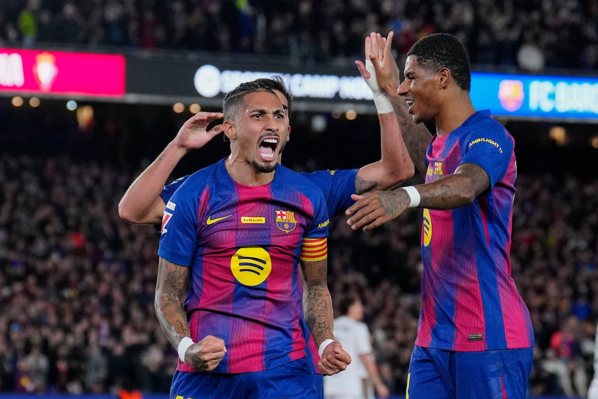 Doblete de Raphina le da el triunfo al Barcelona