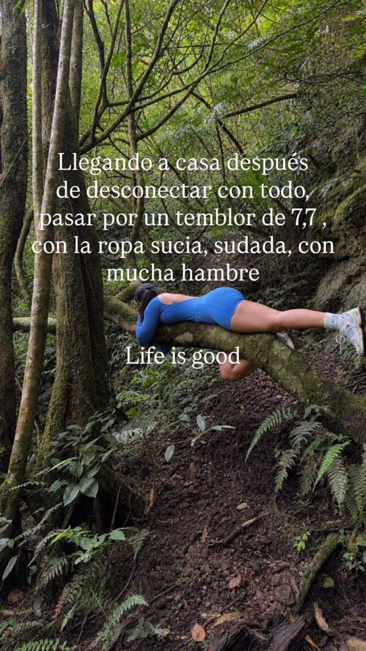 ‘¿Cómo vamos a bajar?’ Creadora de contenido graba el susto en plena cima de montaña durante el sismo de 7.5 + VIDEOS