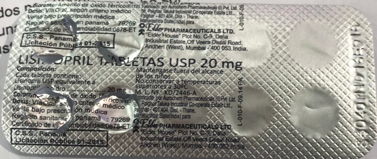 ¡A LA ESPERA! CSS de un nuevo lote de Lisinopril que sustiuirá al anterior 