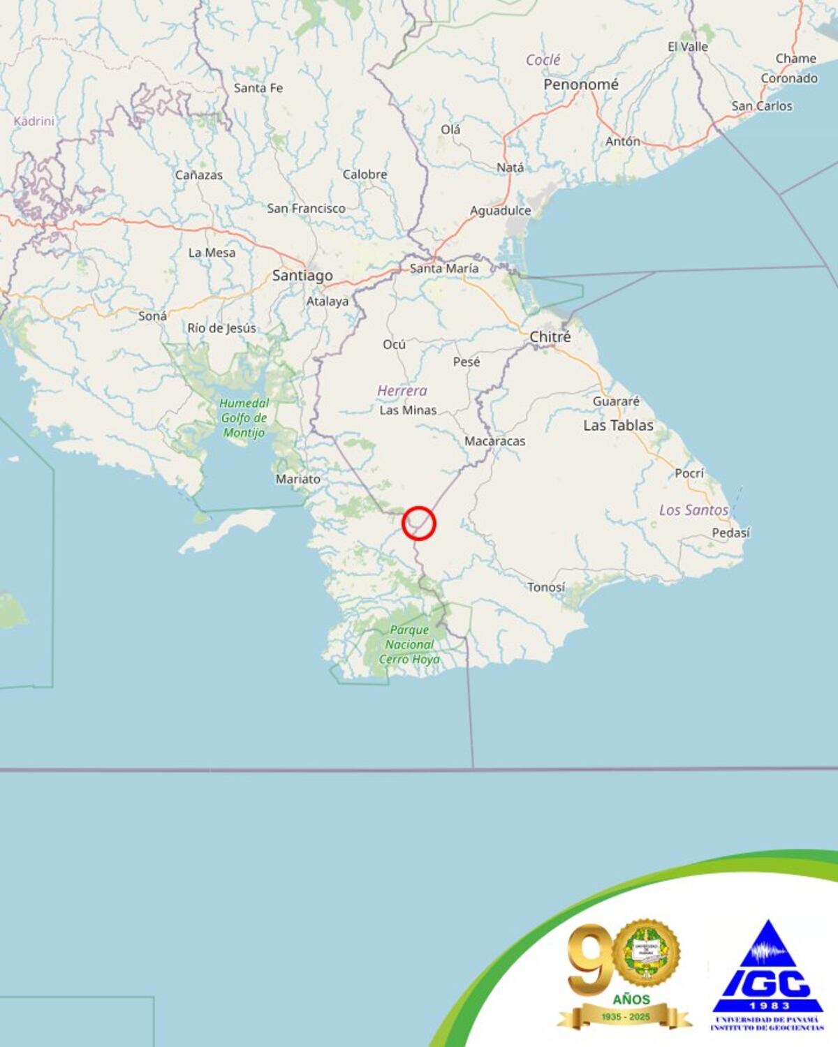 ¡Tembló en Los Santos! Sismo sacudió Tonosí a primeras horas de la mañana