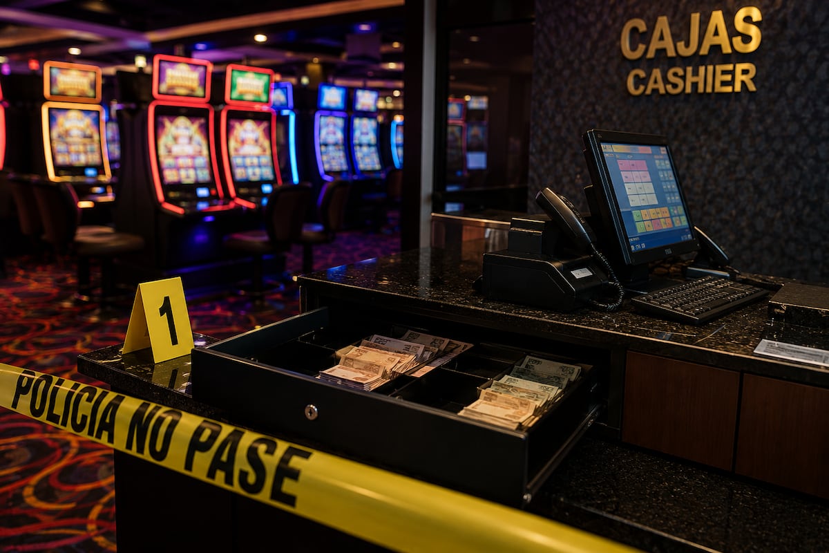 Golpe al casino: Se llevan más de $30 mil mientras cajera estaba desayunando