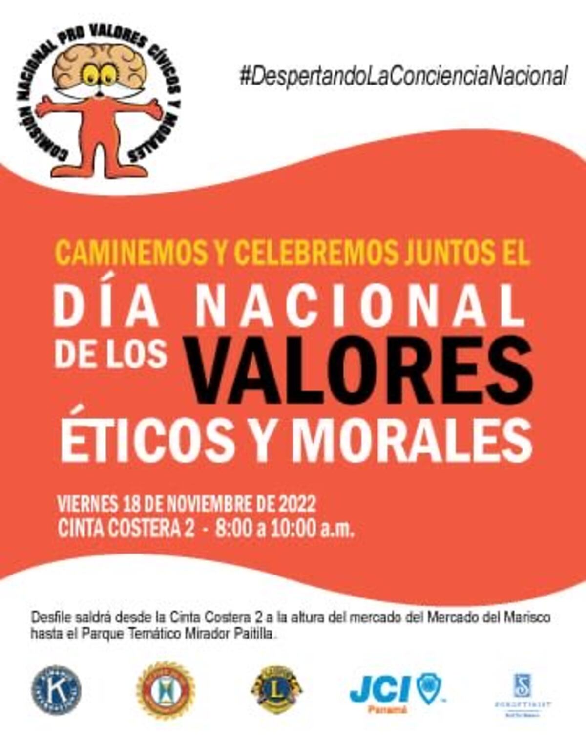 Mañana se realizará la gran caminata del Día Nacional de los Valores Éticos y Morales