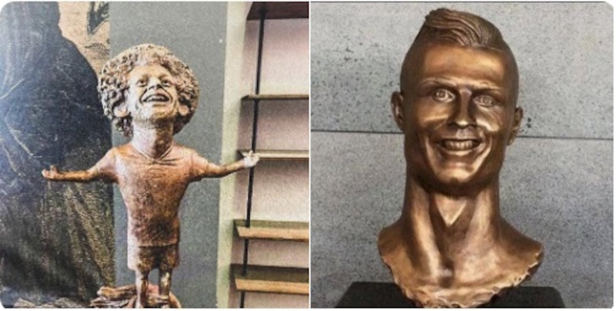 La estatua del futbolista egipcio Mohamed Salah llena de risas al mundo