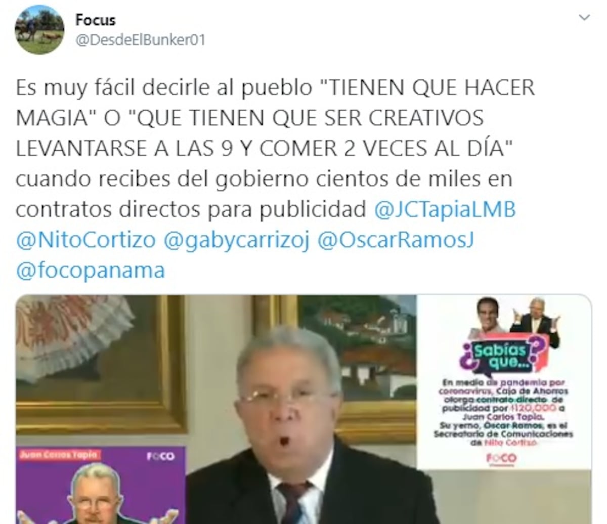 Lo ponen contra las cuerdas. Juan Carlos Tapia se disculpa tras recomendar ‘hacer magia’ con bono. Video