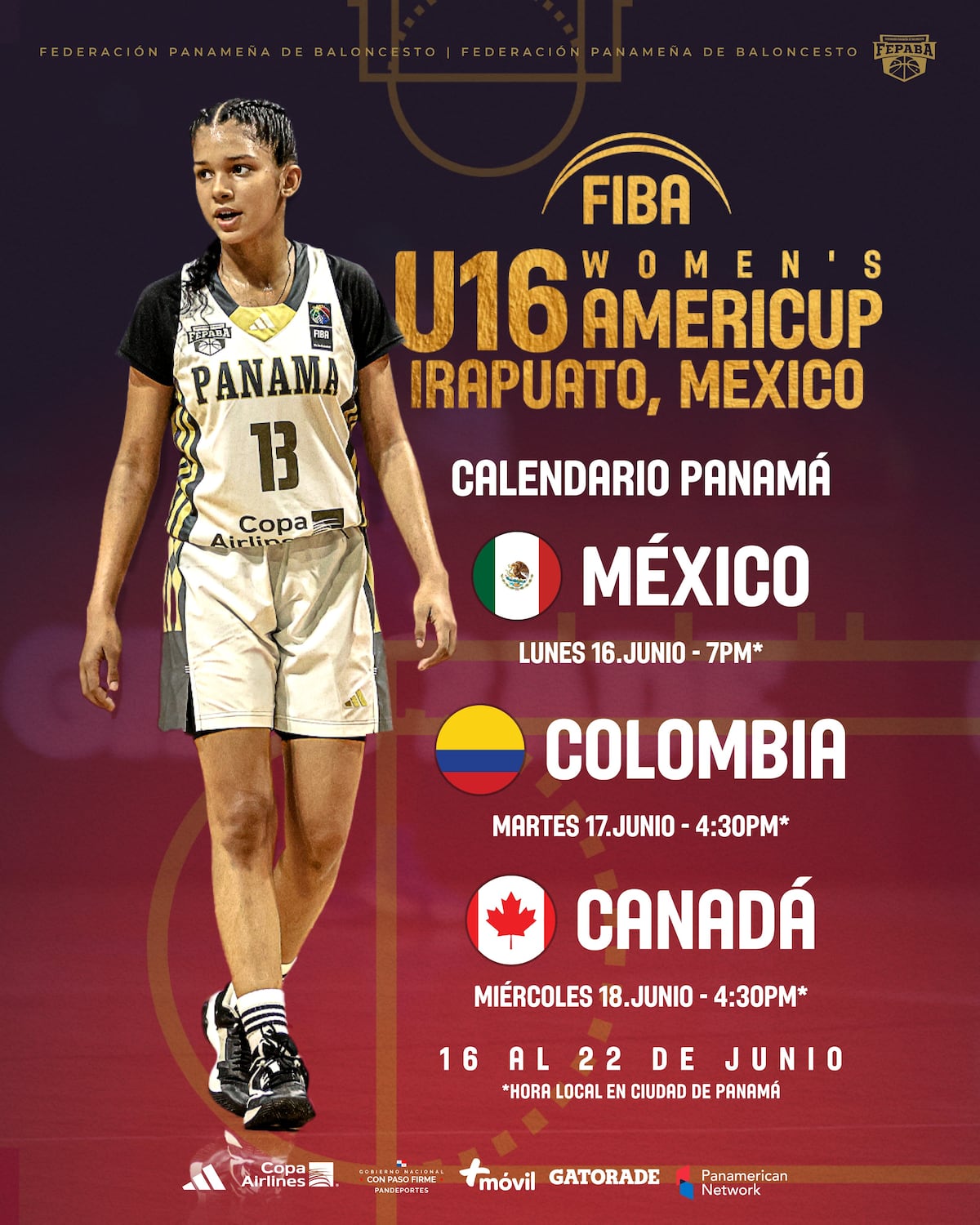 La fiebre del baloncesto juvenil: Panamá Sub-16 busca su pase al Mundial FIBA 2026