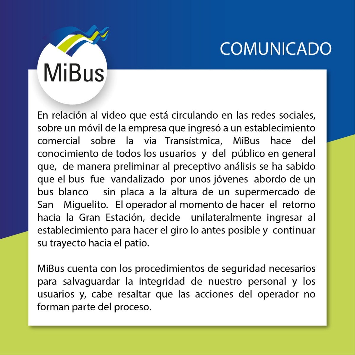 VIDEO| Mi Bus se pronuncia por el video de un Metrobús entrando a un 'push' 