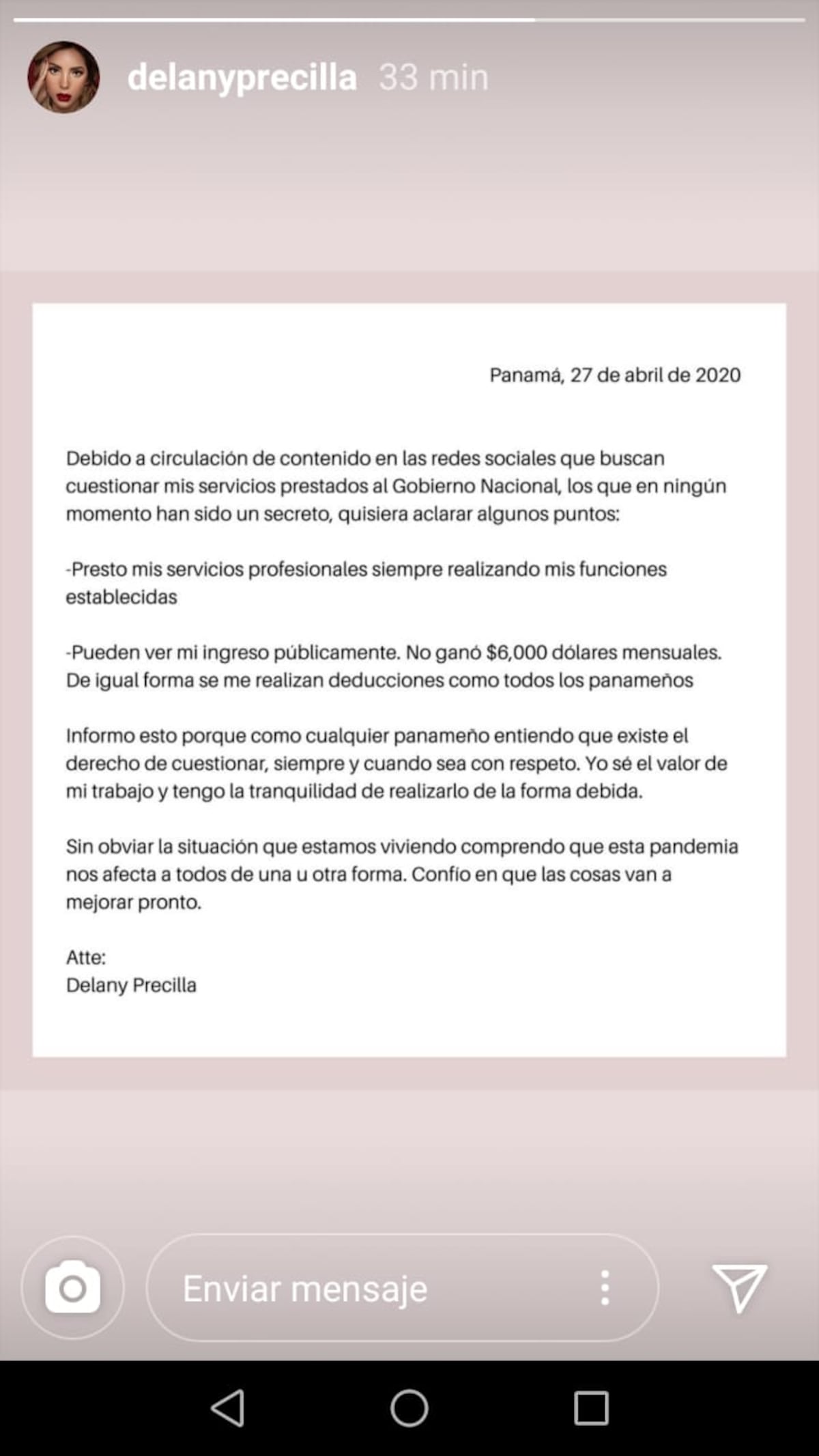 Delany y Paul ante las críticas: ‘yo sé el valor de mi trabajo y tengo la tranquilidad de realizarlo de foma debida’