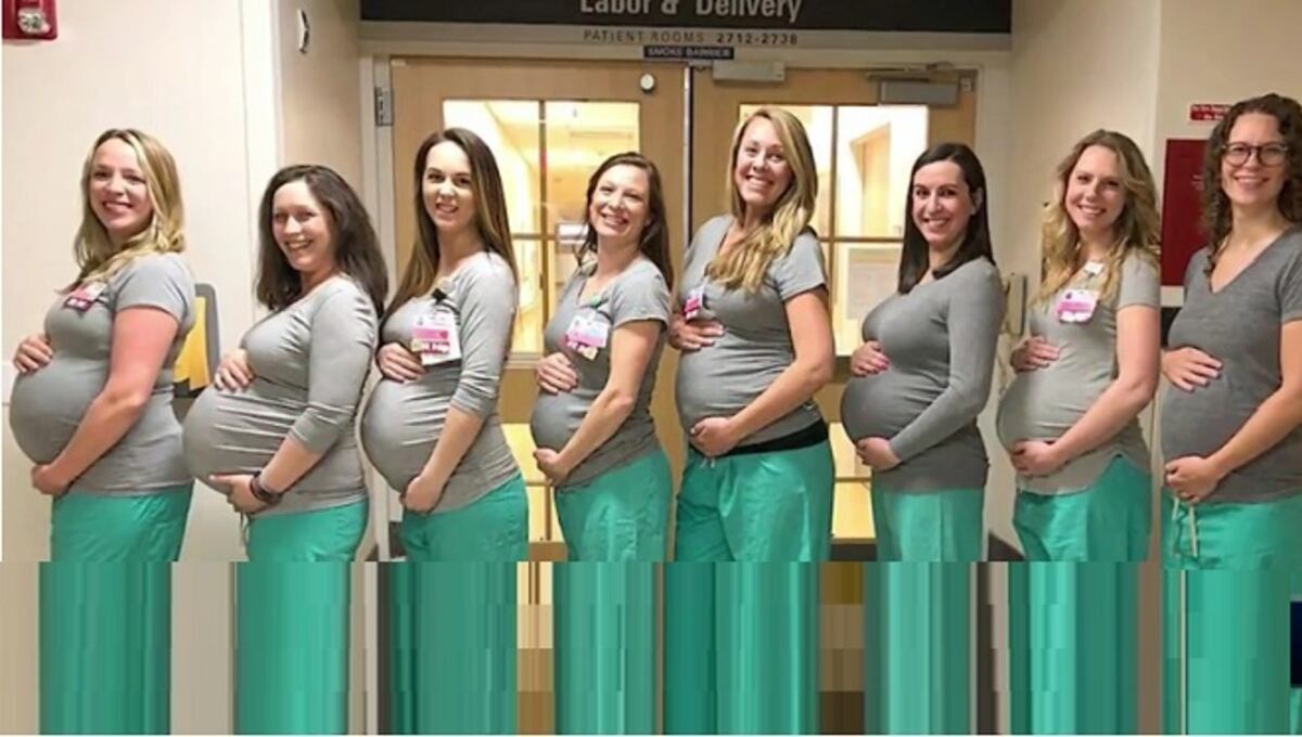 Nueve enfermeras de una sala de parto en un Hospital de Maine están embarazadas
