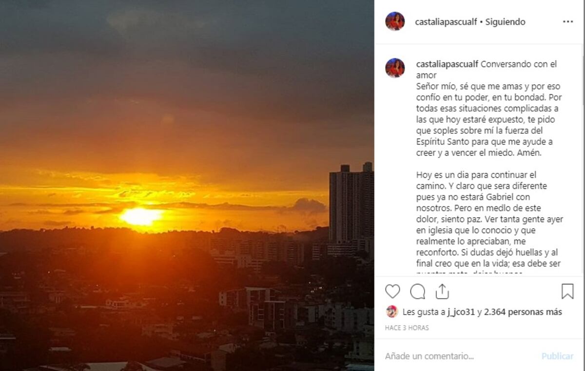 Castalia Pascual: ‘En medio de este dolor, siento paz’