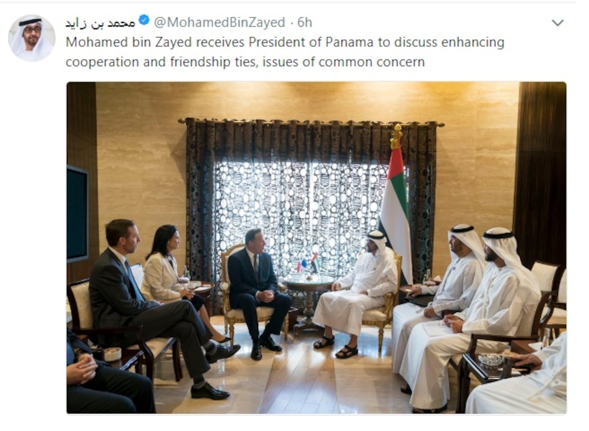 Presidente panameño se reúne con la realeza de  Emiratos Árabes Unidos