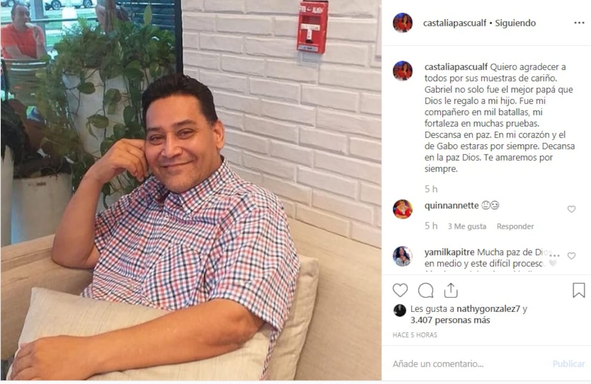 Castalia Pascual fuera de pantalla. Reacciona tras muerte de su exesposo