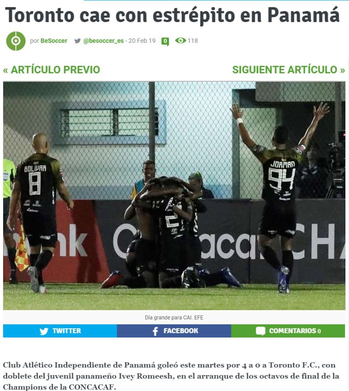 Prensa internacional reacciona a histórica goleada del CAI La Chorrera