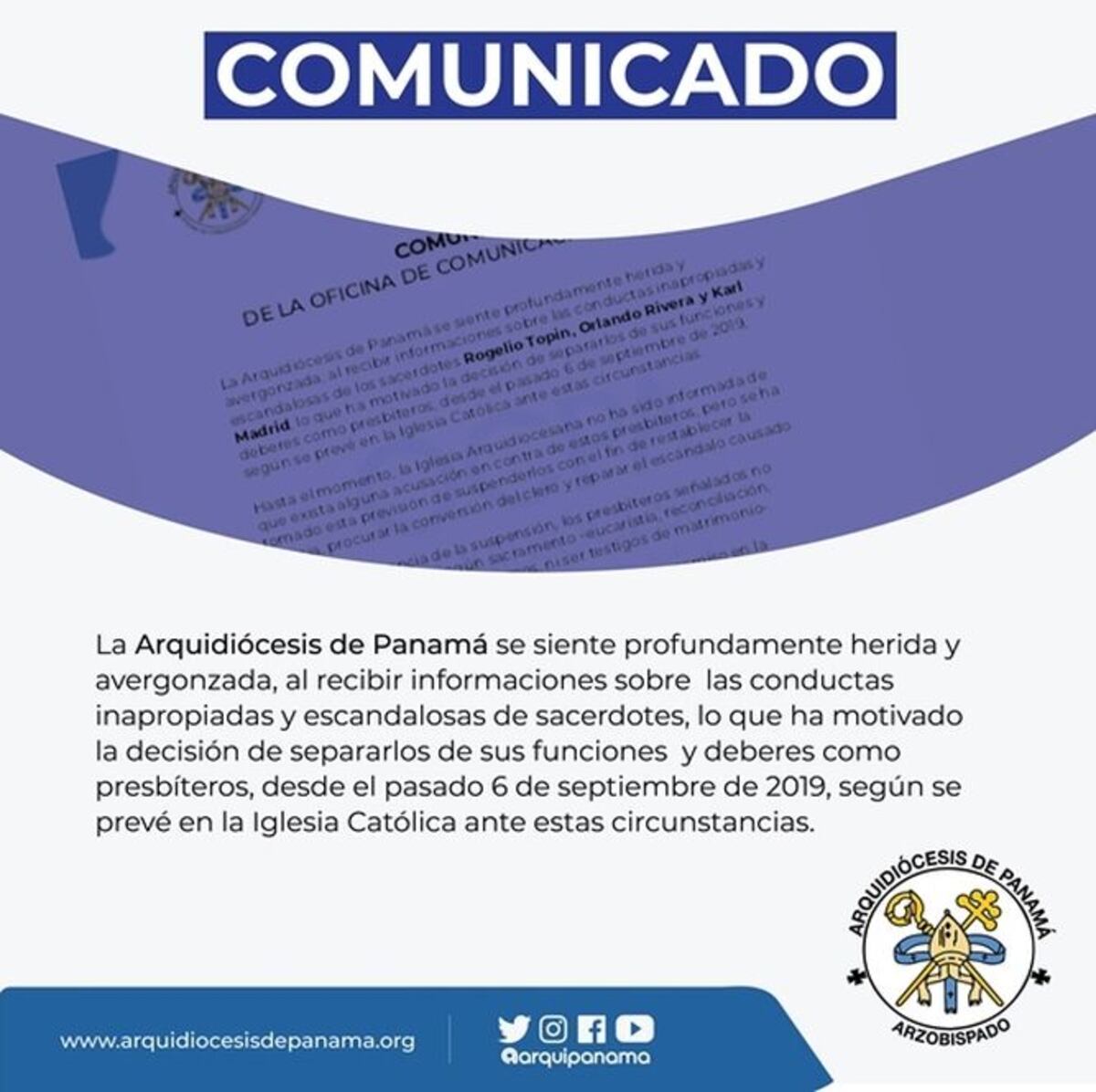 Escándalo en la iglesia Católica: Hombre dice que era solicitado por múltiples miembros del clero panameño