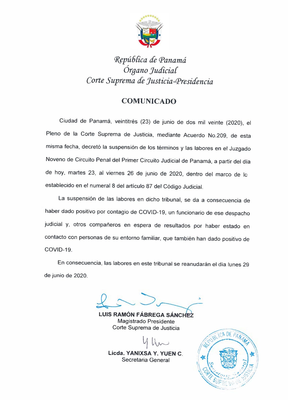 Positivo en un tribunal. Suspenden los términos en el Juzgado Noveno del Circuito Penal