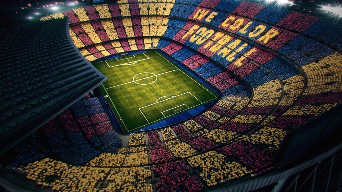 Así será el espectacular doble mosaico que lucirá el Camp Nou en el Barça Madrid