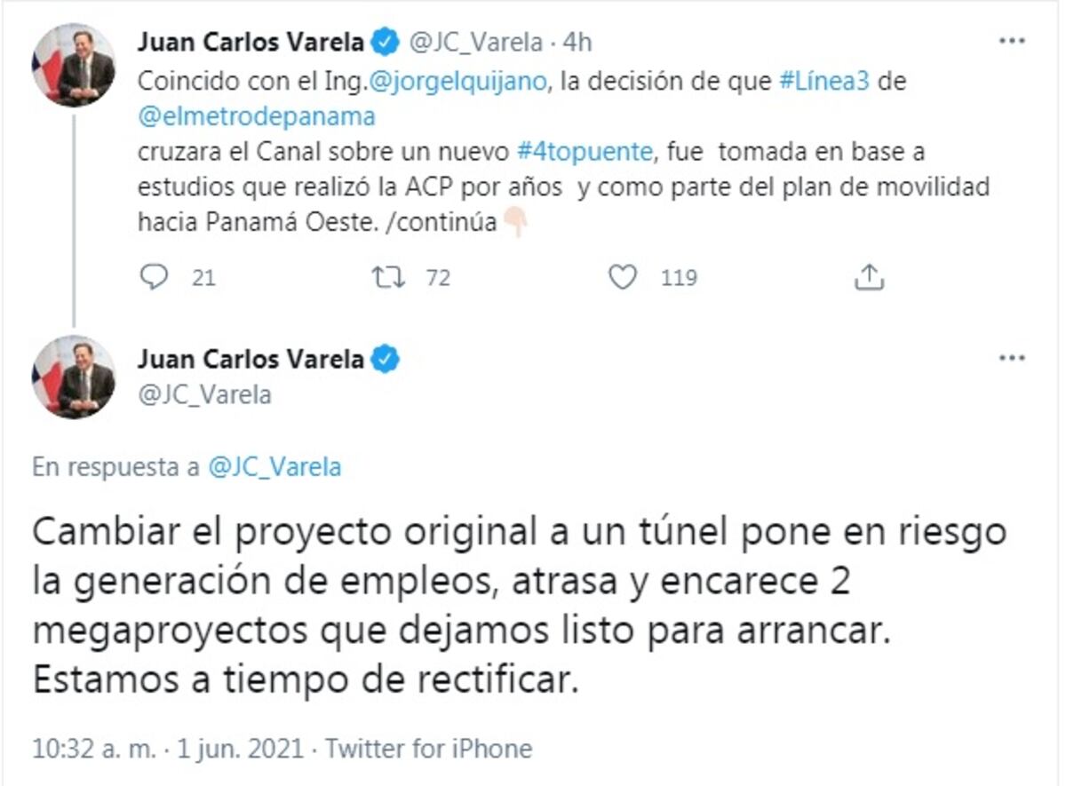 Varela pide se rectifique decisión del cambio en la Línea 3 del Metro para el Oeste. Asegura que el túnel en lugar del cuarto puente, encarece todo