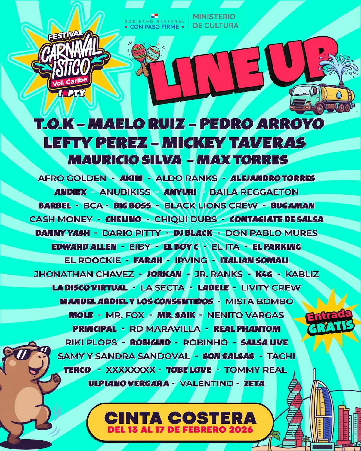 Cinco días de música y fiesta: así será el Festival Carnavalístico 2026