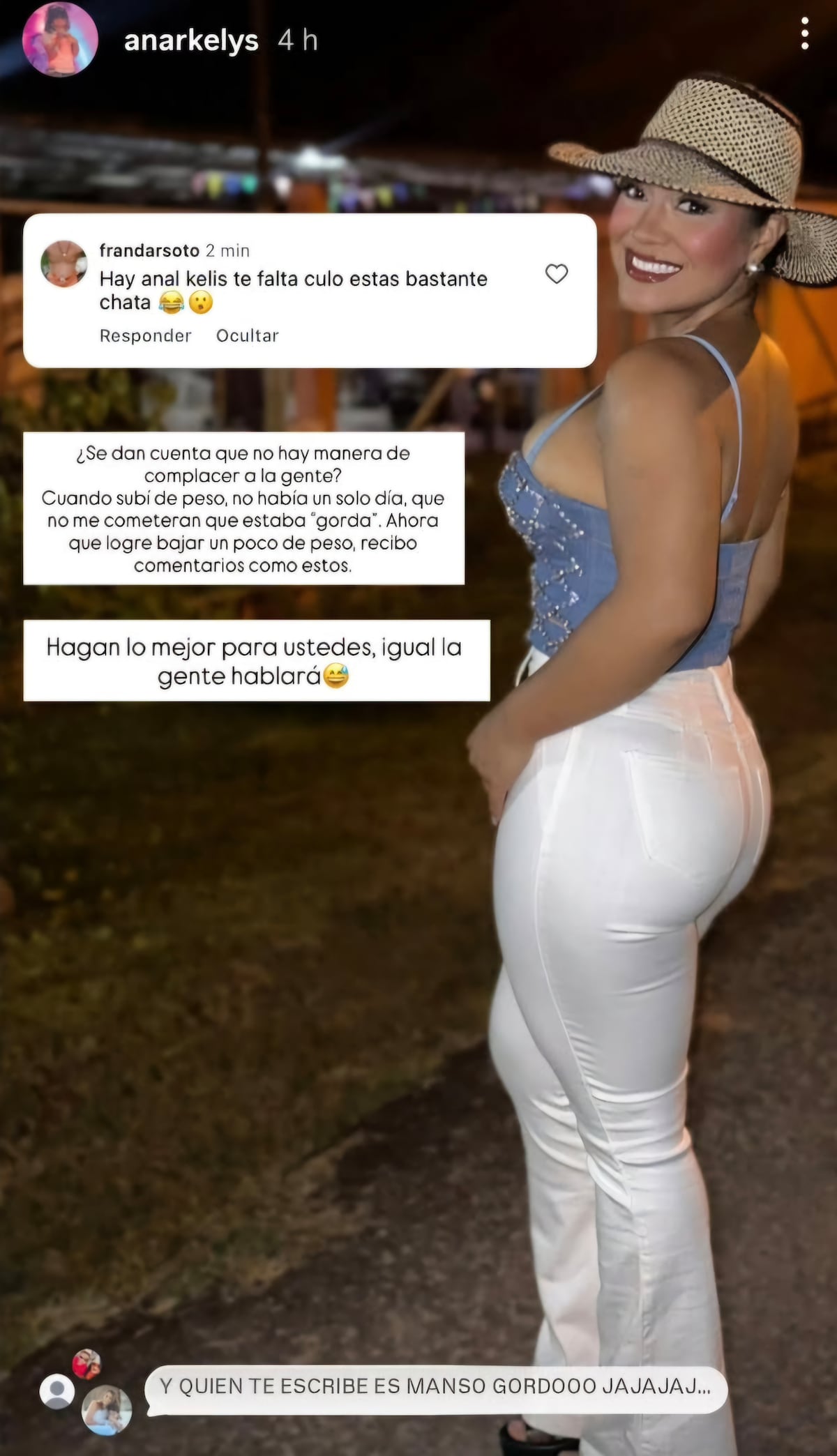 Anarkelys Arias responde a los comentarios ofensivos sobre su físico en redes sociales