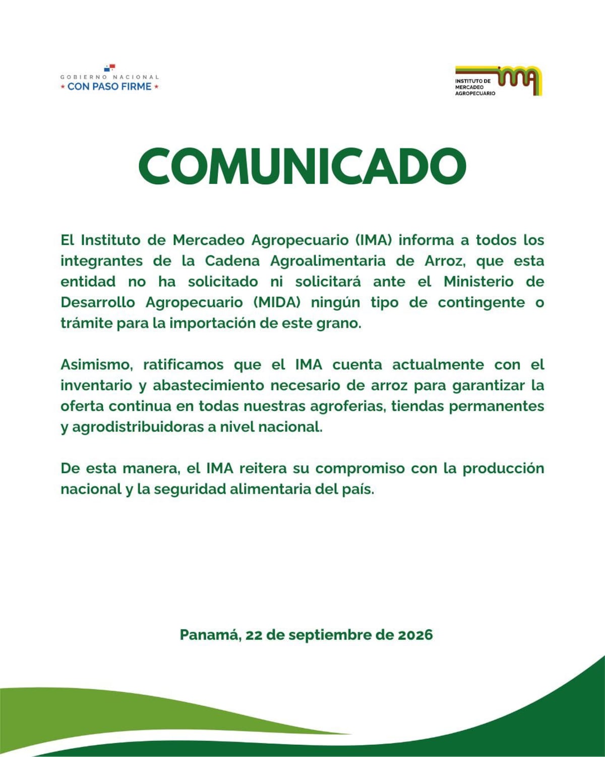 ¡OJO CON EL ARROZ! IMA niega haber solicitado importación del grano