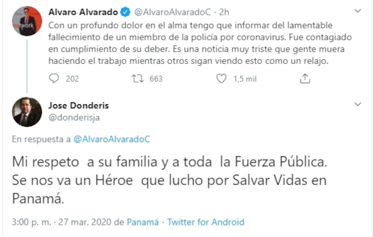 Muere el primer policía contagiado por Coronavirus en Panamá. Nito lo confirma