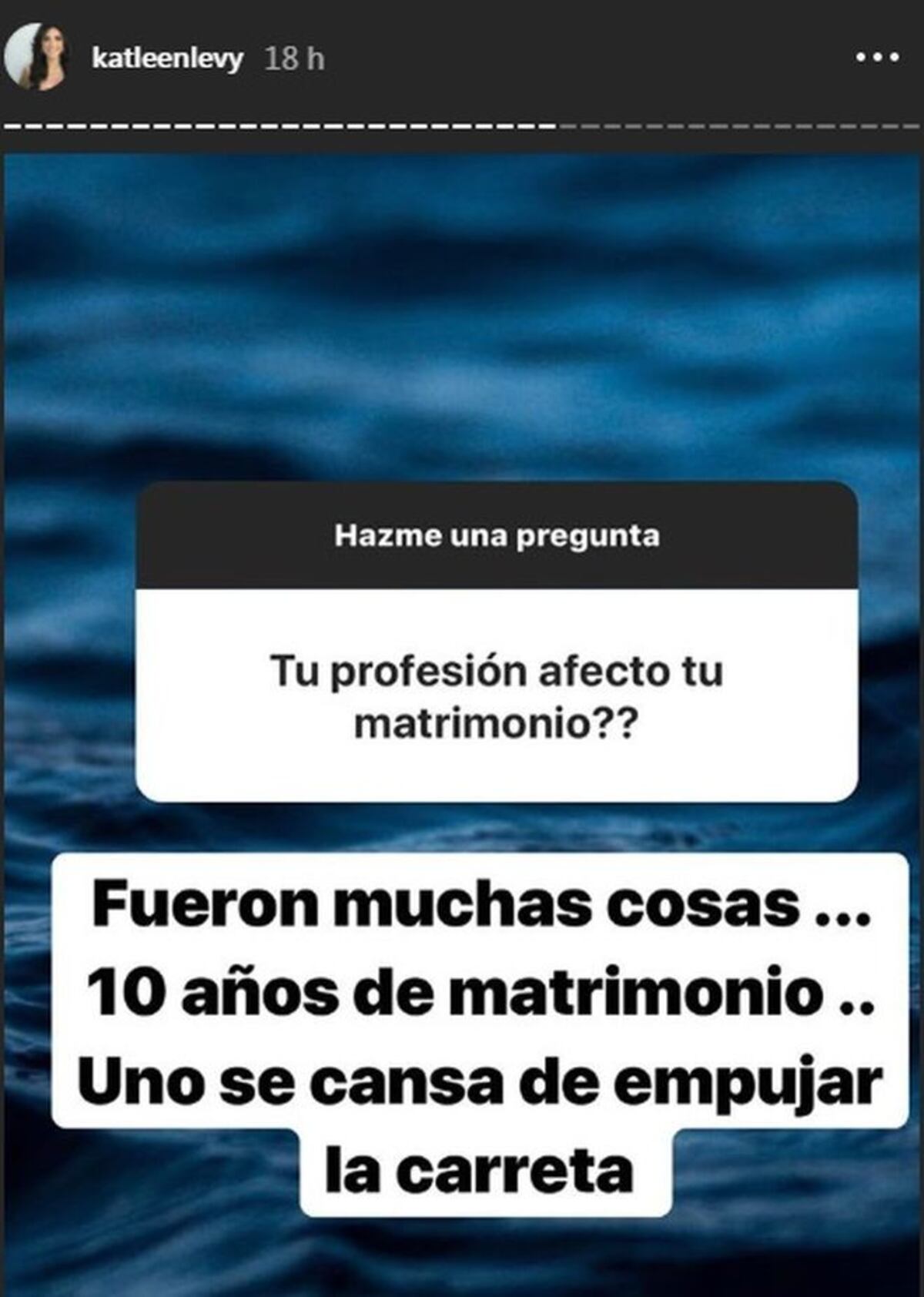 A Katleen Levy le gustan mayores.  Reveló lo que afectó su matrimonio