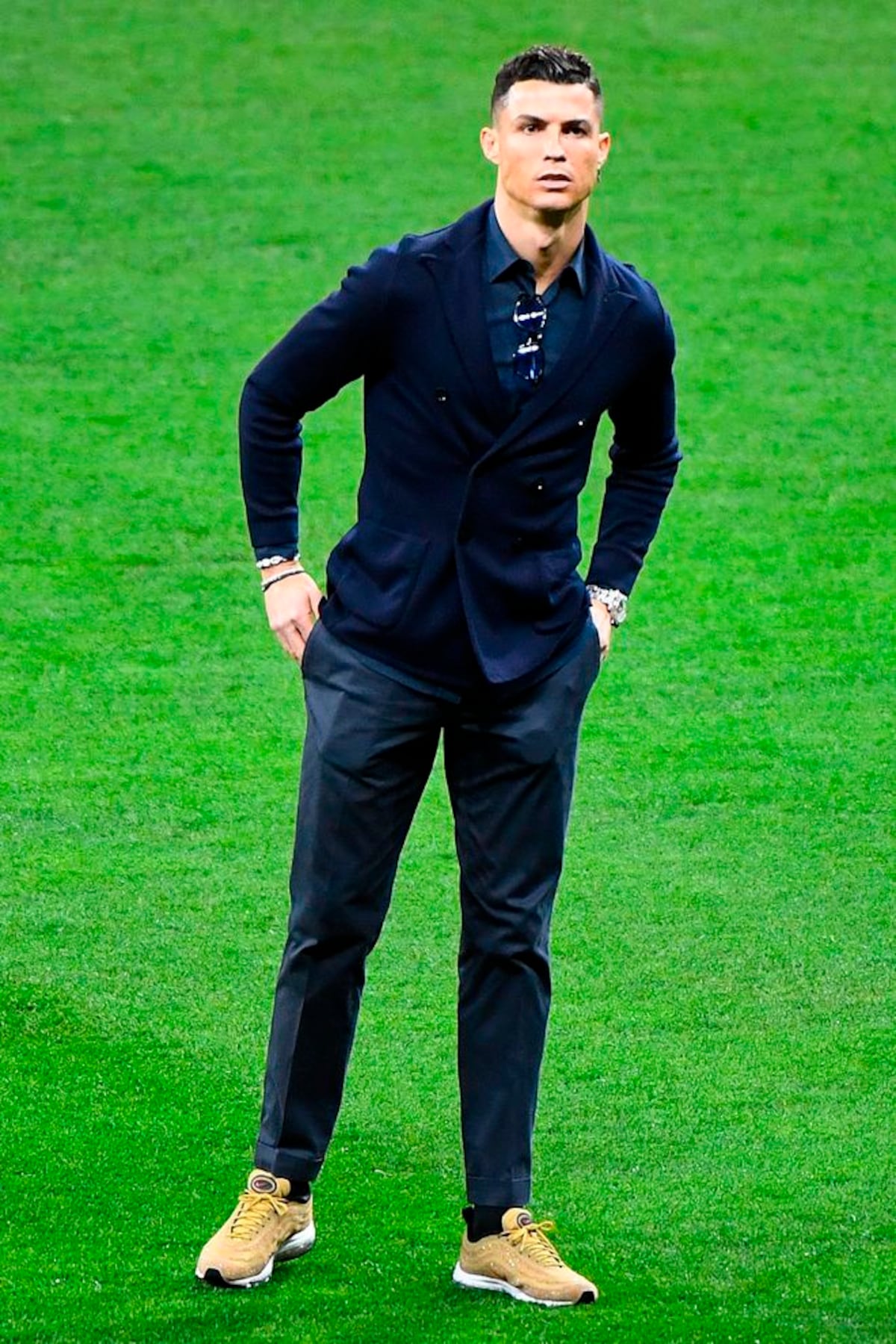 Las ostentosas zapatillas que lució Cristiano Ronaldo en el estadio Wanda