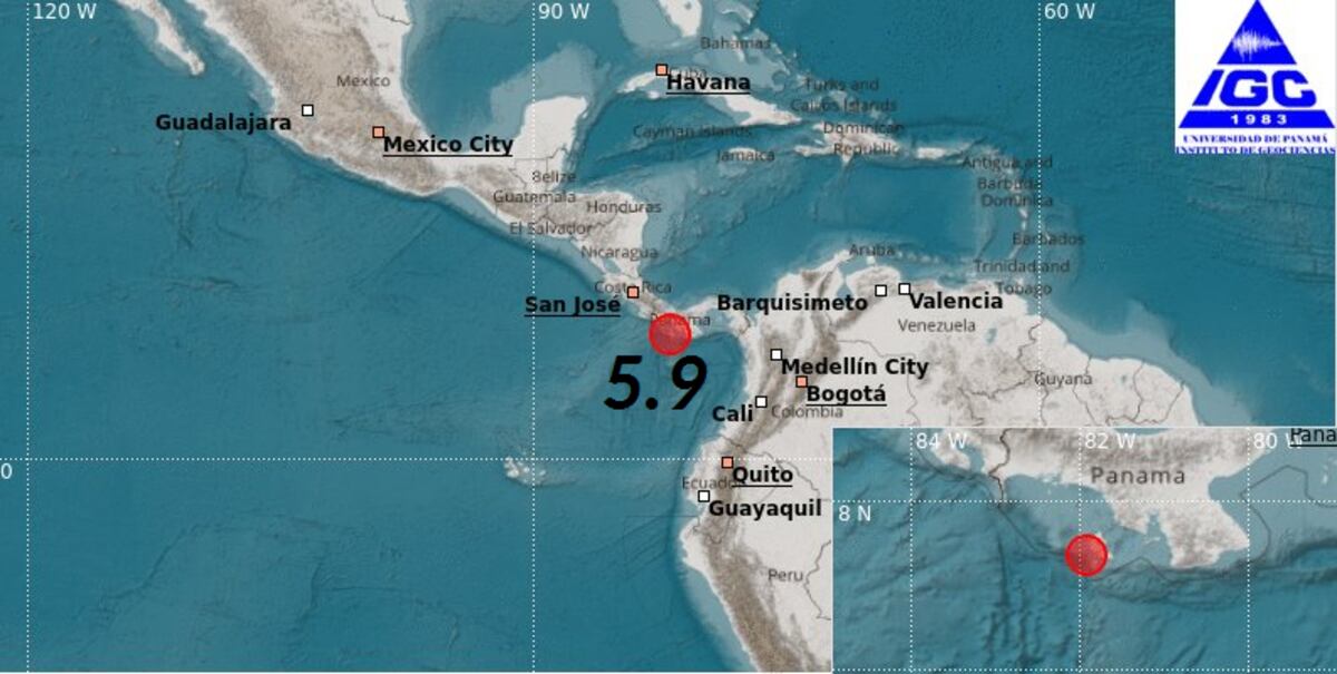 Temblor al sur de Veraguas. Se sintió hasta en Coclé