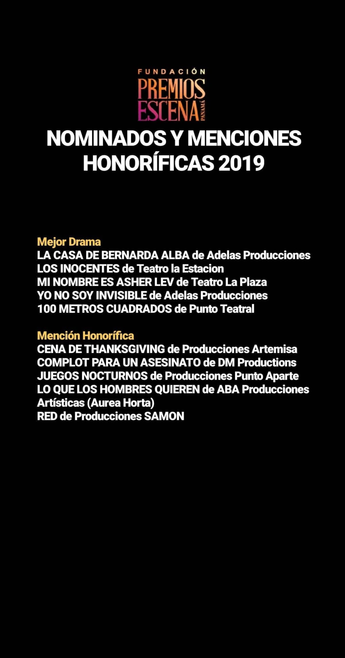 Este domingo premian a lo mejor del teatro en Panamá de manera virtual. Hasta caras de TV compiten. Entre gratis