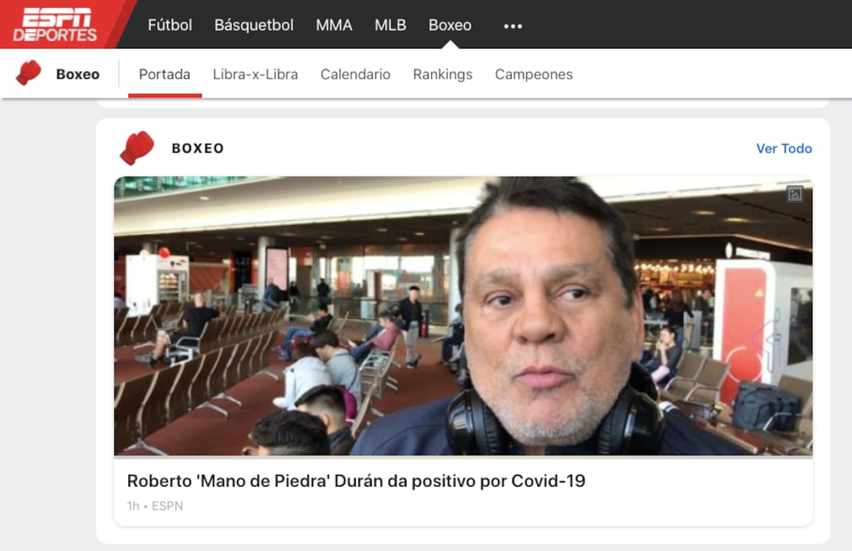 Medios internacionales reportan el contagio de Roberto Durán +Galería