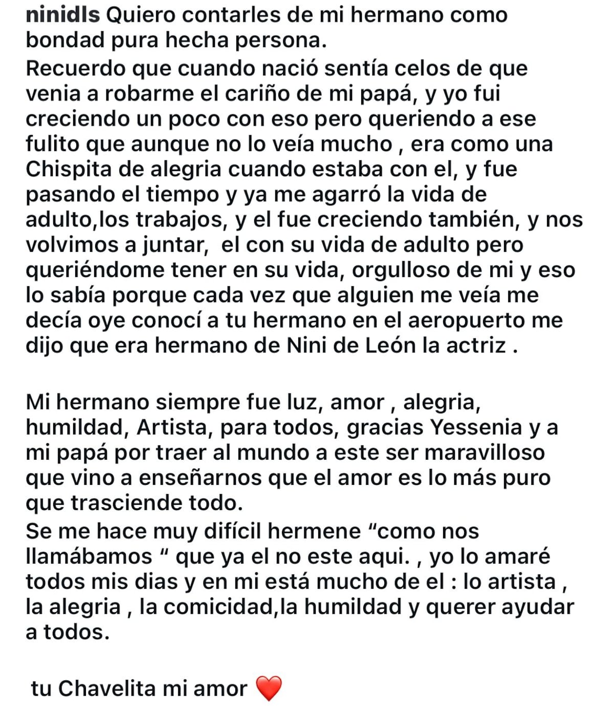 Hermana de Esteban de León comparte recuerdos que conmueven a Panamá