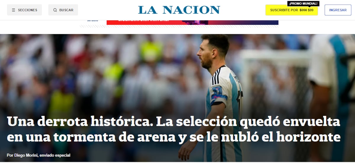 Incredulidad y lamentos. Diarios argentinos lloran la derrota de la albiceleste