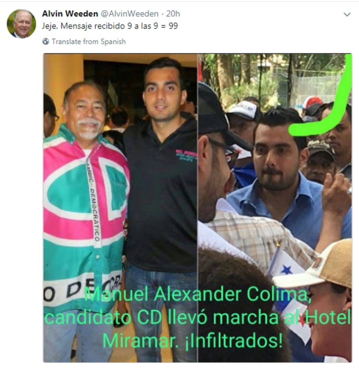 Alvin Weeden reta a Davis a que lo demande y vincula al cascaroso con el CD