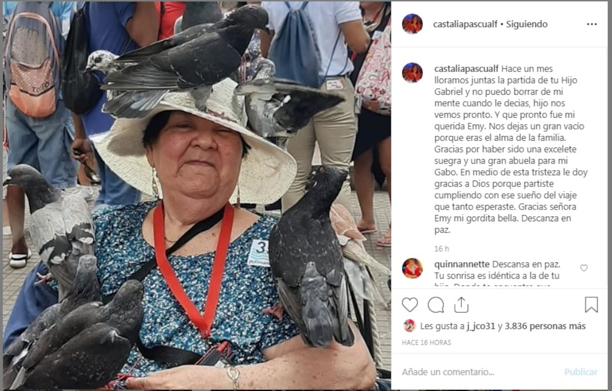 Muere suegra de Castalia Pascual en pleno crucero. La periodista lo confirma