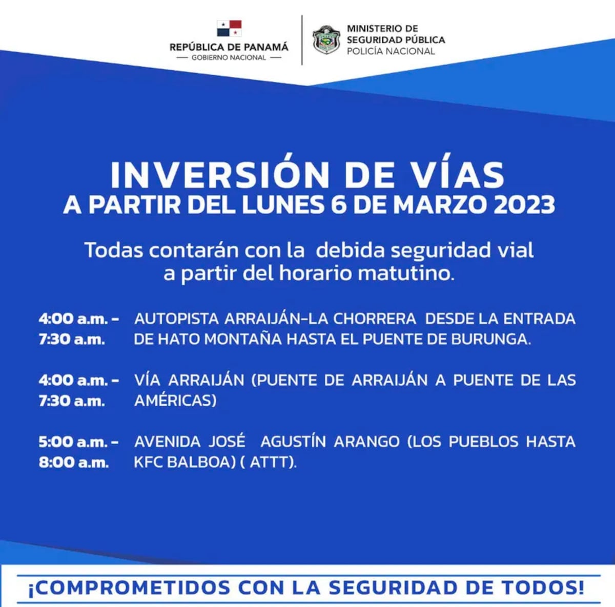 Llegó la escuela. Chequee el horario de inversión de carriles