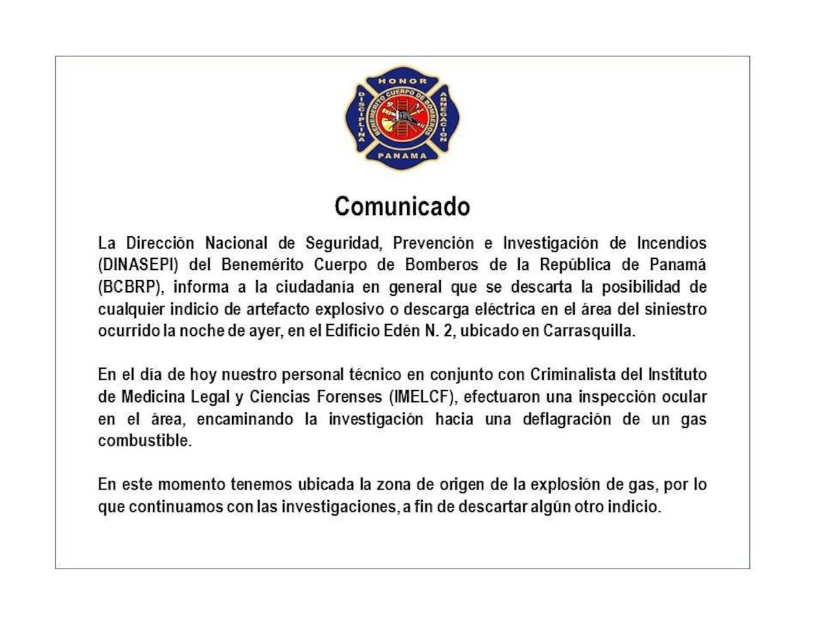 Explosión en Carrasquilla.  Incendio en edificio no fue por un rayo