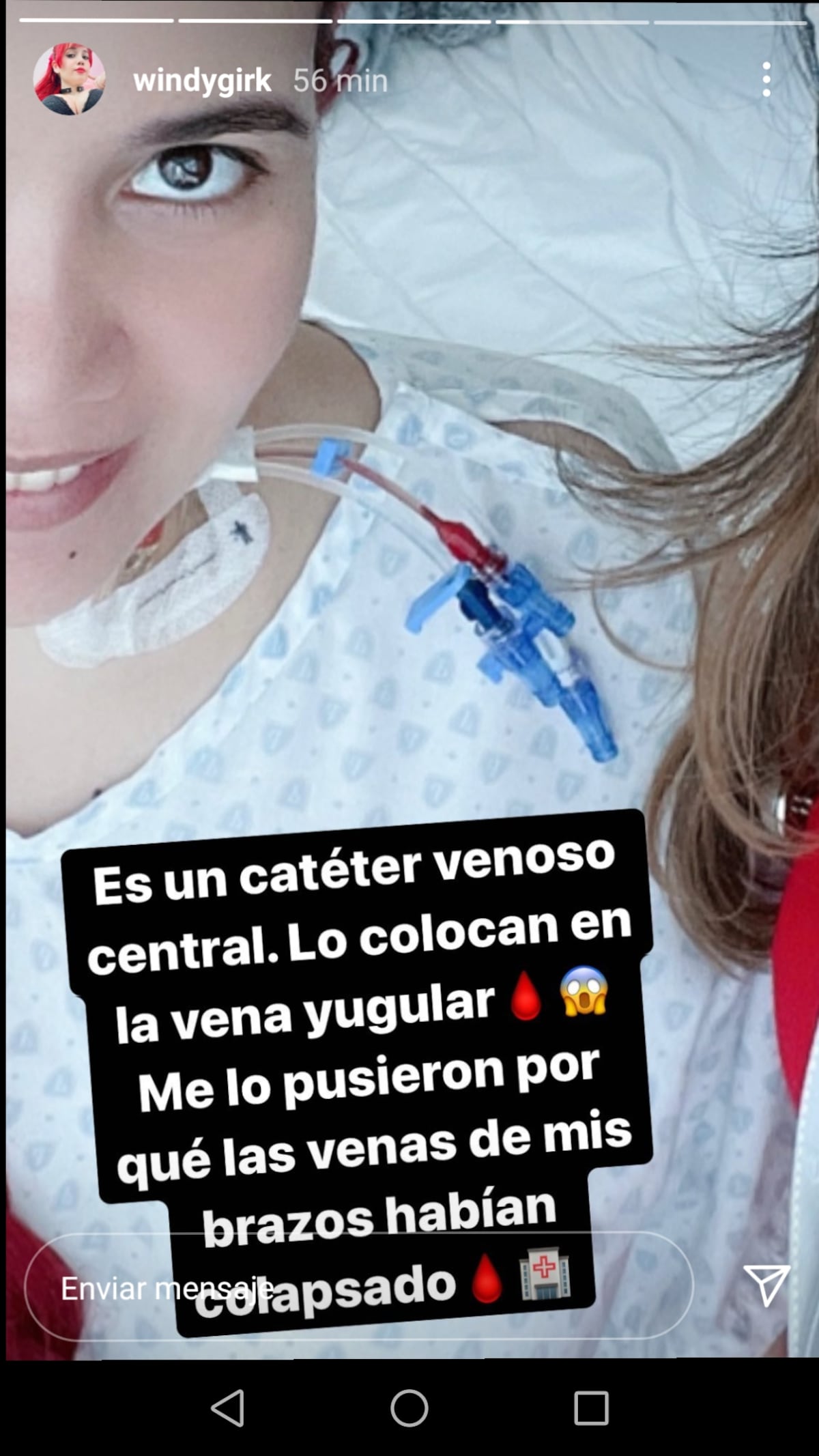 Windy Girk muestra las marcas que le quedaron tras su hospitalización 