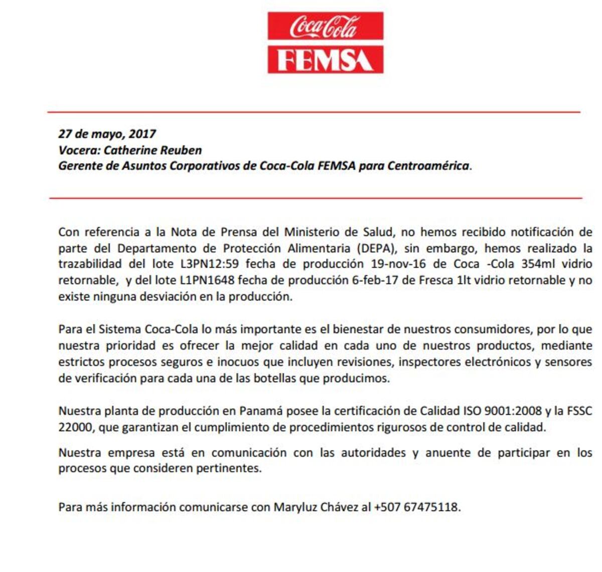 ALERTA. Minsa retira lotes de bebidas azucaradas y aguas embotelladas 